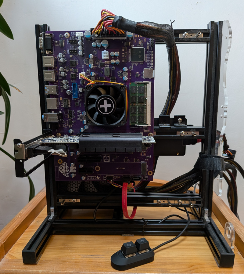 Mirari motherboard on testbed.