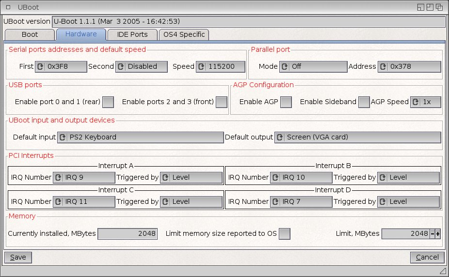 You can setup this both from U-Boot and from Prefs.