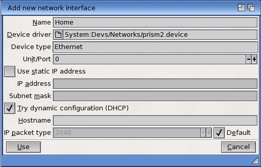 Interface Setup