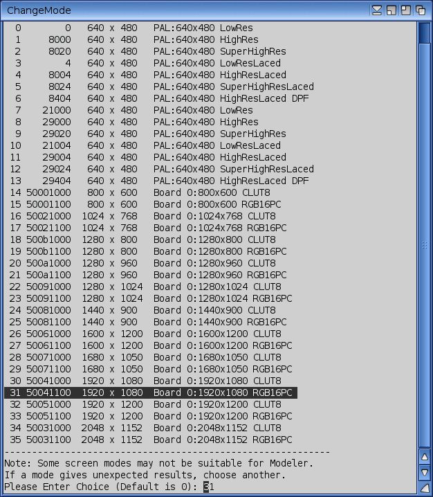 Select the preferred resolution