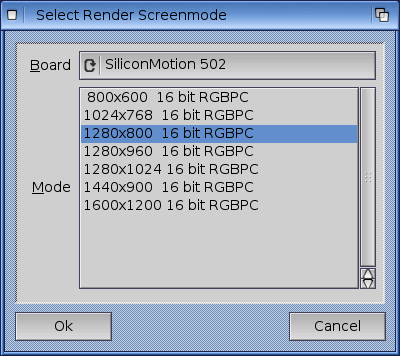 Select the prefered resolution for CyberGfx renderer