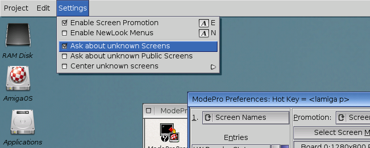 Enable the Ask about unknown Screens