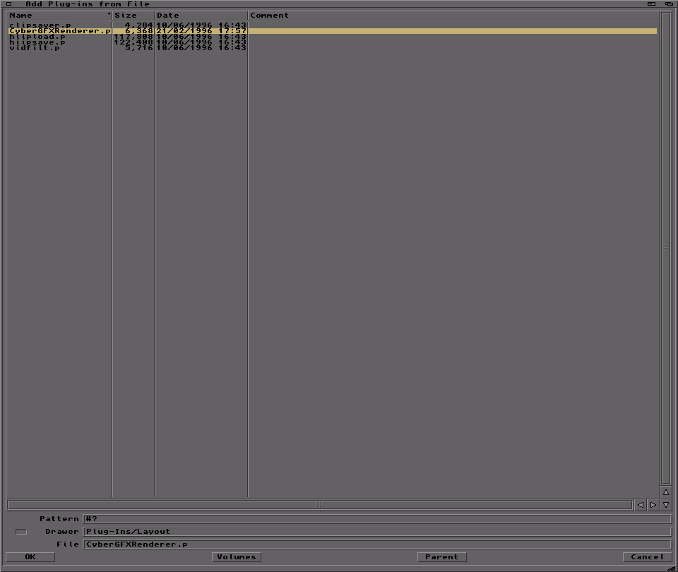 Select the CyberGfxRenderer plugin