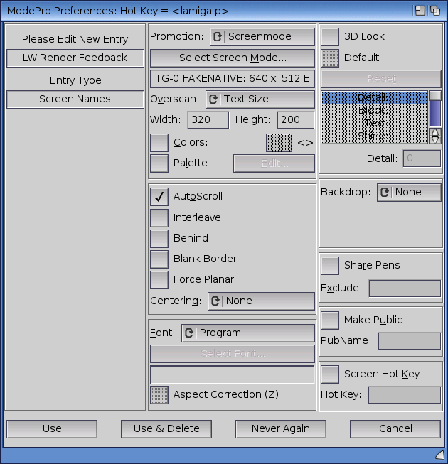 Configure the LW Feedback screen resolution