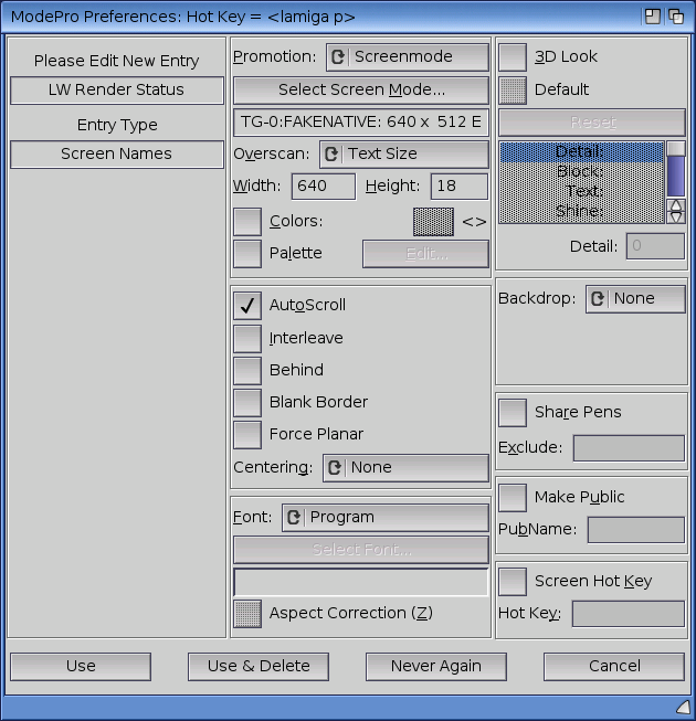 Configure the LightWave Render Status screen resolution