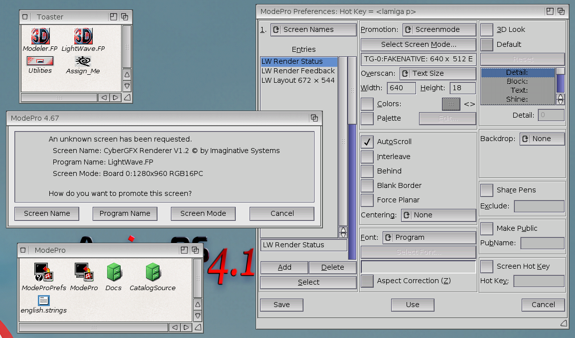 Set the CyberGfxRenderer screen promotion